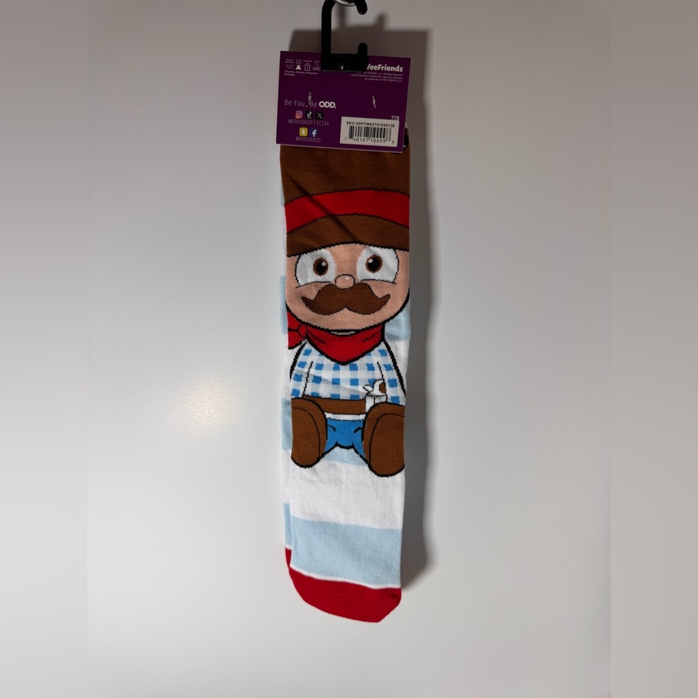 Socks Vee Friends Odd Sox Men’s Unisex 8-12 Cowboy Novelty White, Brown, Red New